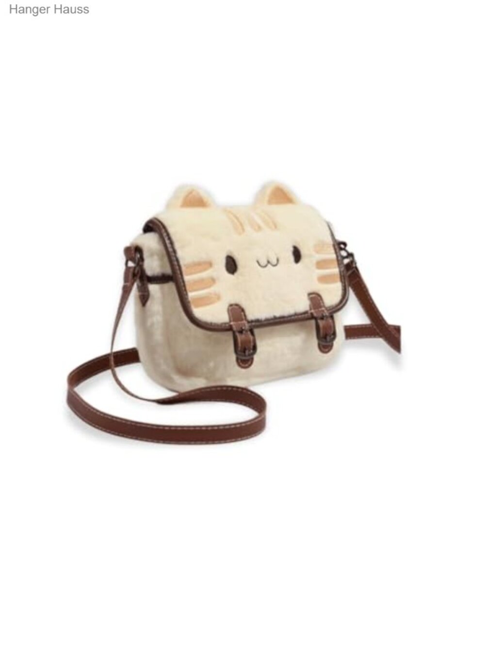 Kawaii Cat Plush Crossbody Purse Adjustable Strap Cute Novelty Bag
